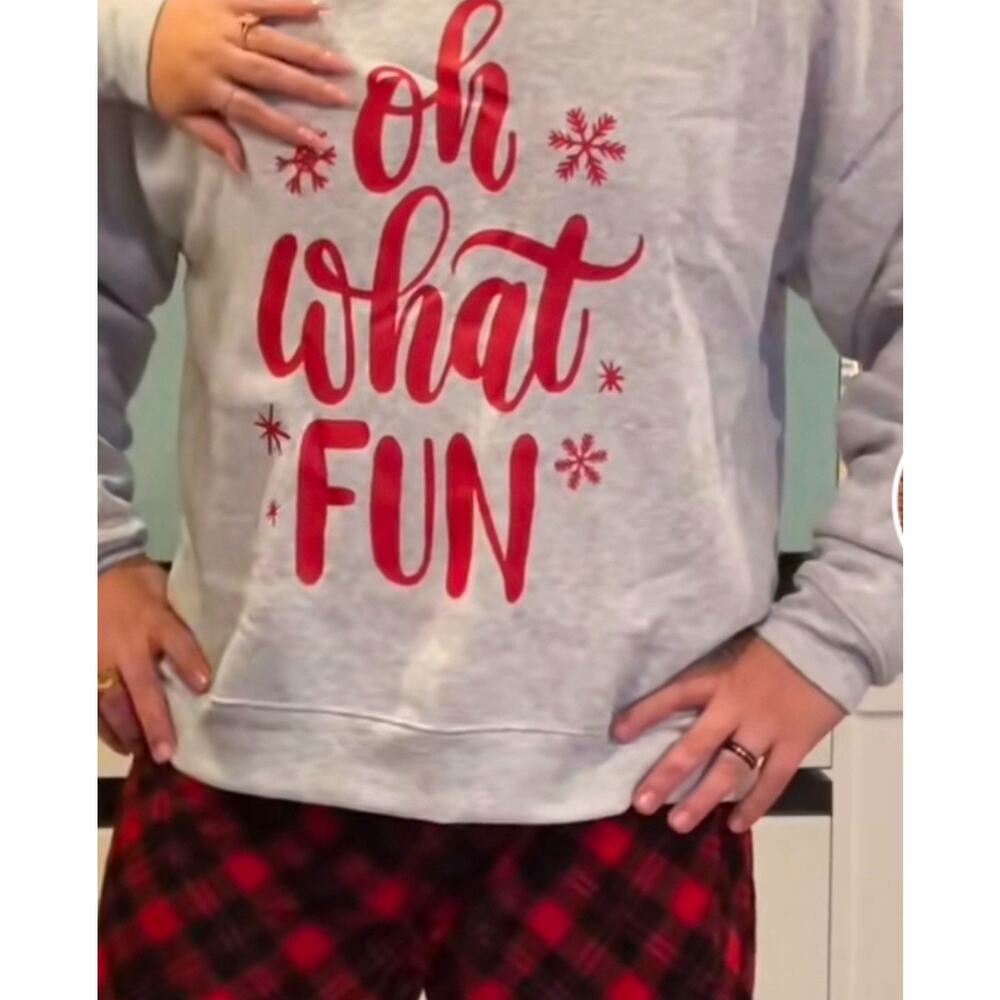 Men’s Holiday Style 2 Piece Holiday Pajama Set Size Large "Oh What Fun"